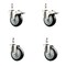 Service Caster 4 Inch 316SS Black Polyurethane 3/8 Inch Threaded Stem Caster Lock Brake, 2PK SS316TSTTL20S414-PPUB-BLK-381615-2S2 - alternate 1